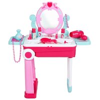 BABY MIX dětský toaletní stolek v kufříku 2v1 růžová