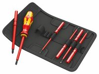 WERA WERK sada výměnných šroubováků 6 ks 1000 V KK60i/7 plochý křížový PH WERA WERK sada výměnných šroubováků 6 ks 1000 V KK60i/7 plochý křížový PH