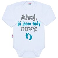 NEW BABY body s dlouhým rukávem Ahoj, já jsem tady nový modrá vel. 56