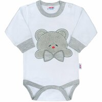 NEW BABY body s dlouhým rukávem Honey Bear s 3D aplikací vel. 62