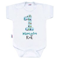 NEW BABY body s krátkým rukávem Mám jeden Rok zelená vel. 80
