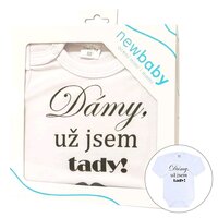 NEW BABY body s dlouhým rukávem Dámy, už jsem tady! bílá vel. 74