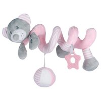 BABY MIX hračka na postýlku spirála MEDVĚD růžová