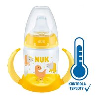 NUK kojenecká láhev na učení s kontrolou teploty 150 ml žlutá