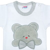 NEW BABY body s dlouhým rukávem Honey Bear s 3D aplikací vel. 62