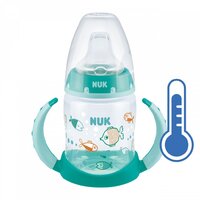 NUK kojenecká láhev na učení s kontrolou teploty 150 ml zelená NUK kojenecká láhev na učení s kontrolou teploty 150 ml zelená