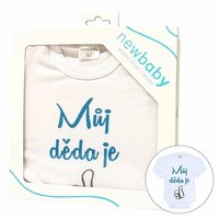 NEW BABY body s dlouhým rukávem Můj děda je jednička bílá vel. 74