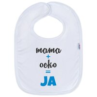 NEW BABY kojenecký bavlněný bryndák MAMA+OCKO=JA modrá