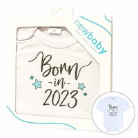 NEW BABY body s dlouhým rukávem Born in 2023 bílá vel. 50