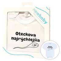 NEW BABY body s dlouhým rukávem Oteckova najrýchlejšia bílá vel. 50