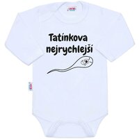 NEW BABY body s dlouhým rukávem Tatínkova nejrychlejší bílá vel. 74