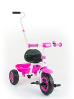 MILLY MALLY dětská tříkolka s vodící tyčí BOBY TURBO růžová