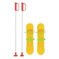 BABY MIX dětské lyže s vázáním a holemi BIG FOOT 42 cm žlutá