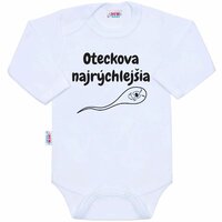 NEW BABY body s dlouhým rukávem Oteckova najrýchlejšia bílá vel. 50