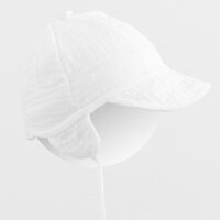 NEW BABY letní mušelínová čepička s kšiltem bílá vel. 56/62