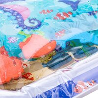 AKUKU dětská interaktivní nafukovací vodní podložka Mořský svět modrá