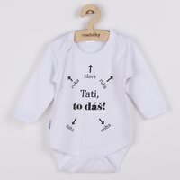 NEW BABY body s dlouhým rukávem Tati, to dáš! bílá vel. 80