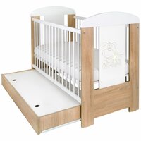 NEW BABY dětská dřevěná postýlka MEDVÍDEK S HVĚZDIČKOU hnědá