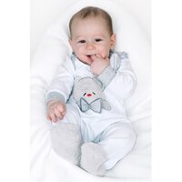 NEW BABY body s dlouhým rukávem Honey Bear s 3D aplikací bílá vel. 56