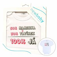 NEW BABY body s dlouhým rukávem 50% MAMINKA + 50% TATÍNEK - 100% JÁ růžová vel. 74