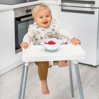 BABY ONO dětská miska s přísavkou a lžičkou bílá