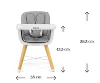 MILLY MALLY dětská jídelní židlička 2v1 ESPOO šedá