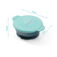 BABY ONO miska na svačinku s víčky a přísavkou zelená