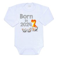 NEW BABY body s dlouhým rukávem Born in 2024 bílá vel. 62