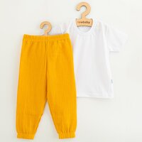 NEW BABY souprava tričko a mušelínové kalhoty Kindergarten žlutá vel. 116