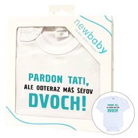 NEW BABY body s dlouhým rukávem Pardon tati,... máš šéfov dvoch! bílá vel. 56