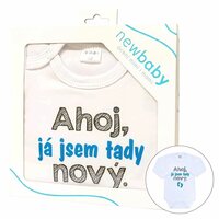 NEW BABY body s dlouhým rukávem Ahoj, já jsem tady nový modrá vel. 56