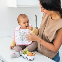 BABY ONO dětská dvoukomorová miska s lžičkou 200 a 150 ml růžová