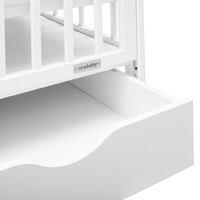 NEW BABY dětská postýlka se stahovací bočnicí a šuplíkem BASIC bílá