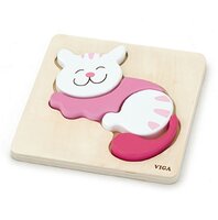 VIGA dřevěné puzzle pro nejmenší Kočička