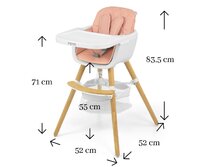 MILLY MALLY dětská jídelní židlička 2v1 ESPOO růžová