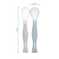BABY ONO dětská flexibilní lžička 2 ks šedá, modrá