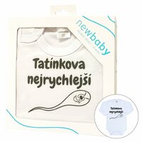 NEW BABY body s dlouhým rukávem Tatínkova nejrychlejší bílá vel. 50