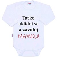 NEW BABY body s dlouhým rukávem ...a zavolej MAMKU! bílá vel. 80