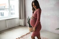MILK &amp; LOVE těhotenské a kojící šaty žebrované Tummy růžová vel. L
