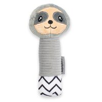 NEW BABY dětská pískací plyšová hračka s kousátkem Sloth šedá