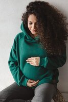 MILK &amp; LOVE těhotenská a kojící mikina Motherhood oversize zelená vel. L