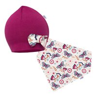 NEW BABY čepička s šátkem na krk MISSY fialová vel. 74