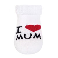 NEW BABY ponožky I Love Mum and Dad bílá vel. 62
