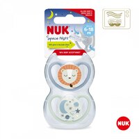 NUK šidítko Happy Nights 6-18 m 2 ks růžová