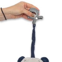 BABY MIX dětská plyšová hračka s hracím strojkem a klipem Medvídek modrá