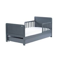 DREWEX dětská postel se zábranou a šuplíkem Olek 140x70 cm šedá