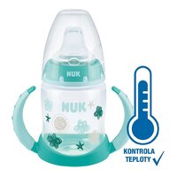 NUK kojenecká láhev na učení s kontrolou teploty 150 ml zelená