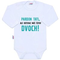 NEW BABY body dlouhým rukávem Pardon tati,... máš šéfov dvoch! bílá vel. 50