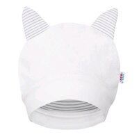 NEW BABY zimní čepička s oušky SNOWY COLLECTION bílá vel. 62