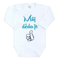 NEW BABY body s dlouhým rukávem Můj děda je jednička bílá vel. 80